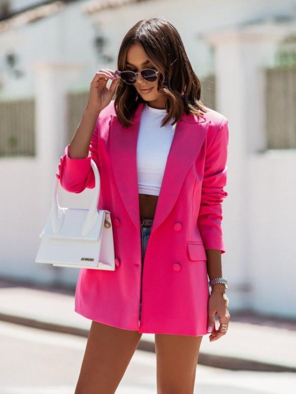 Womens Suiting | Peak Lapel Double Breasted Blazer