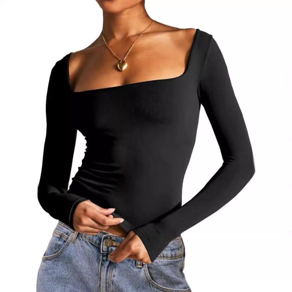 Womens Tops | Long Sleeve Square Neck Bodysuit